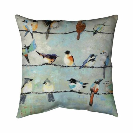 BEGIN HOME DECOR 26 x 26 in. Small Colorful Birds-Double Sided Print Indoor Pillow 5541-2626-AN230